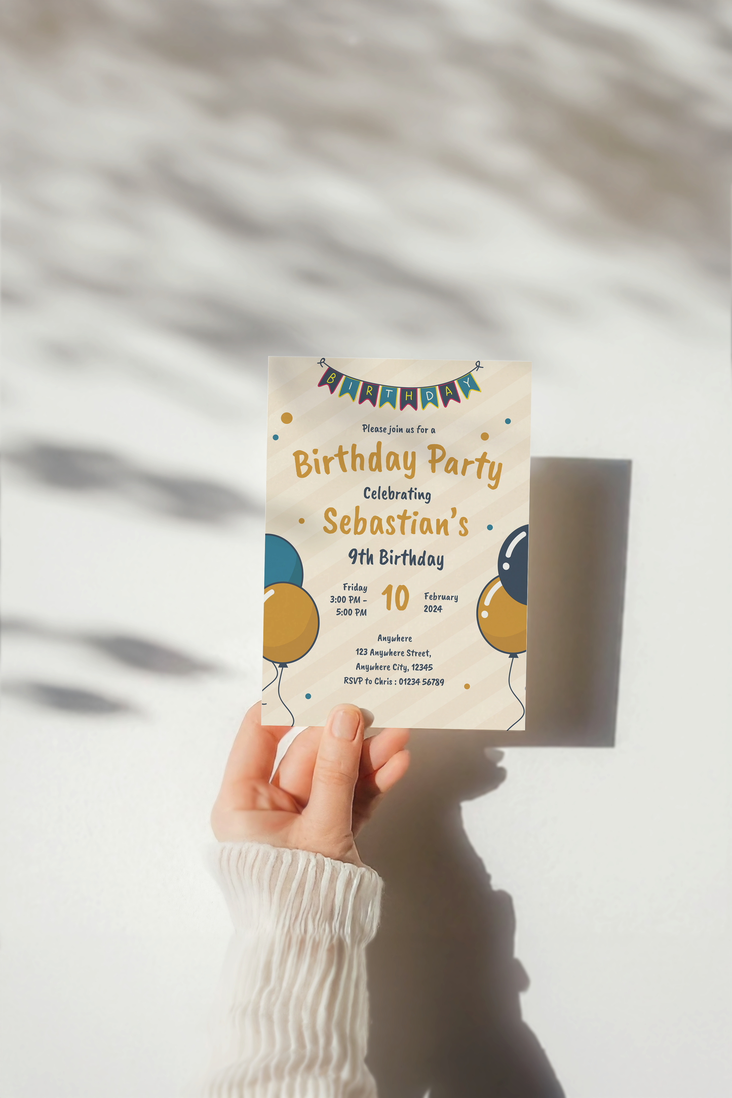 Bunting & Balloons Birthday Invitations
