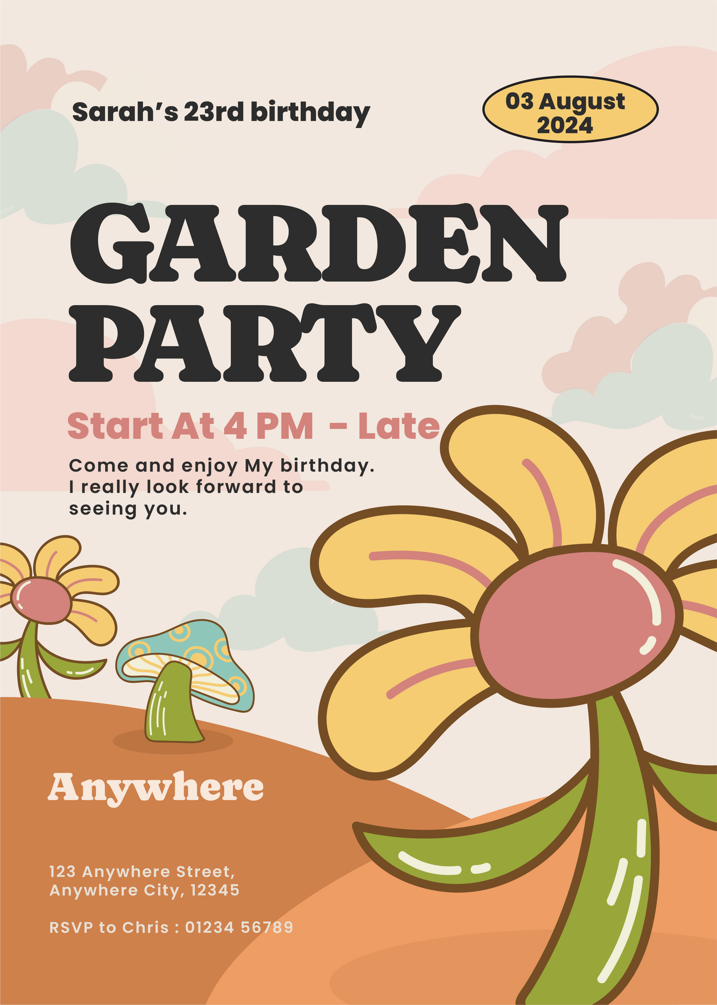Garden Party Birthday Invitation