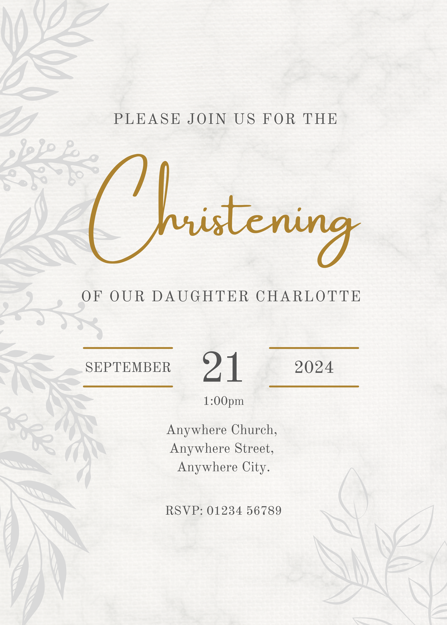 Classic Christening Invitation