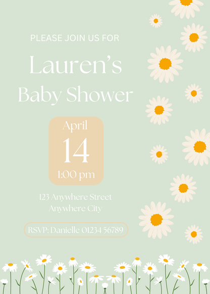 Daisy Baby Shower Invitation